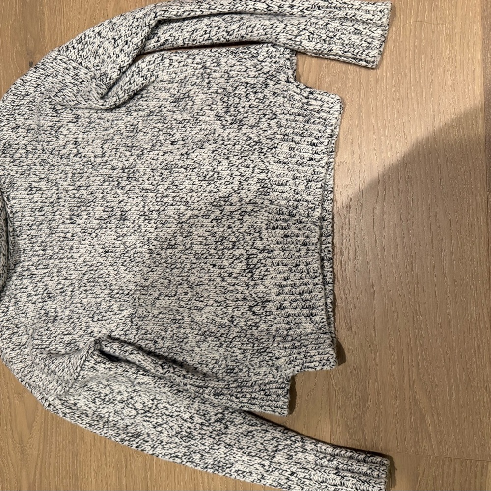 Madewell Black and White Cowl Neck Sweater